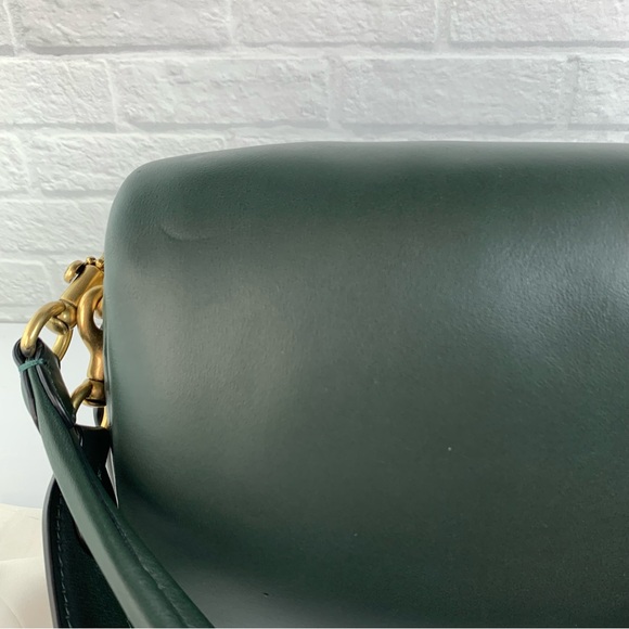 SOLD‼️COACH Pillow Tabby 26 Brass/Amazon Green Shoulder Bag $550 - Picture 12 of 16